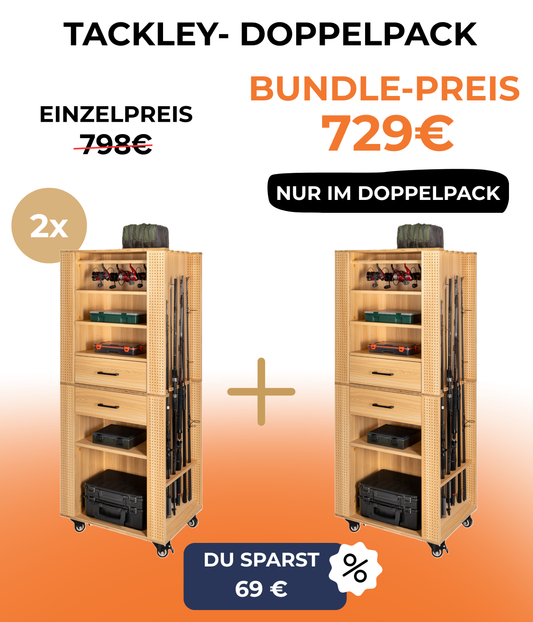Doppelpack Angelschrank mit System, Buche - 65x50x158 cm