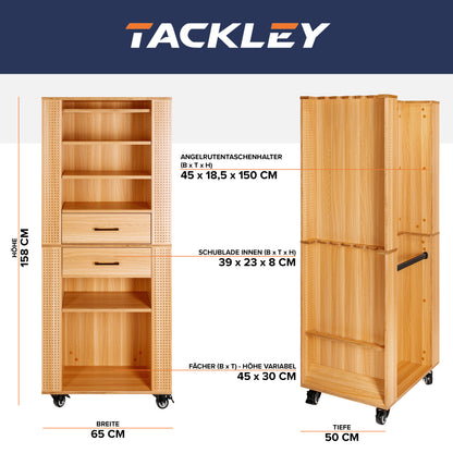 Doppelpack Angelschrank mit System, Kiefer - 65x50x158 cm